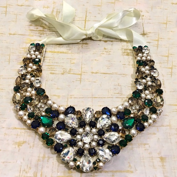 SOLD KATE SPADE JEWELED CRYSTAL RIBBON NECKLACE - Picture 2 of 4